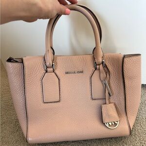 Michael Kors Peony Pink Pebbled Leather Satchel